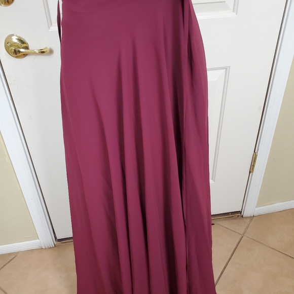 Levkoff Ruffle V-Neck Wrap Gown - Picture 9 of 13